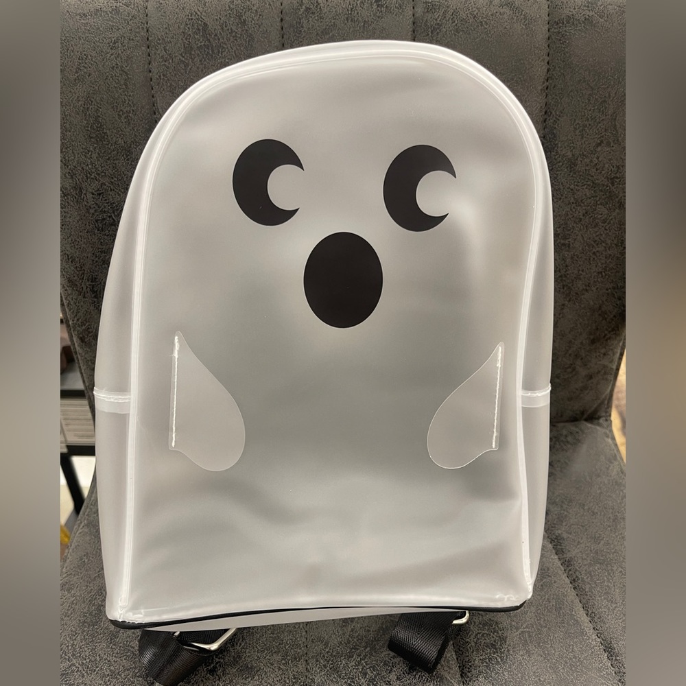 Halloween Ghost Mad Engine Clear transparent Backpack Purse 👻🖤 NWT